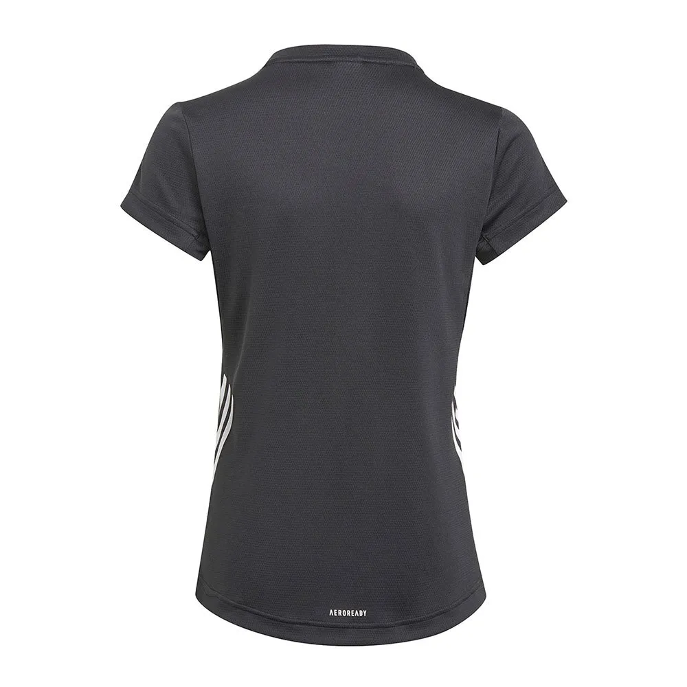 adidas Aeroready 3 Stripes T-shirt Med Korta ärmar, Black / black / white, 9-10Y adidas Aeroready 3 Stripes T-shirt Med Korta ärmar, Black / black / white, 9-10Y
