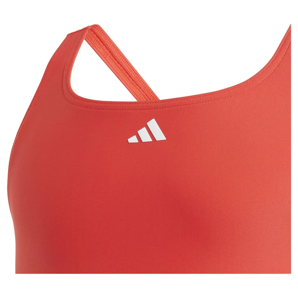 adidas Cut 3 Stripes Baddräkt female, Brired / betsca / white, 11-12Y