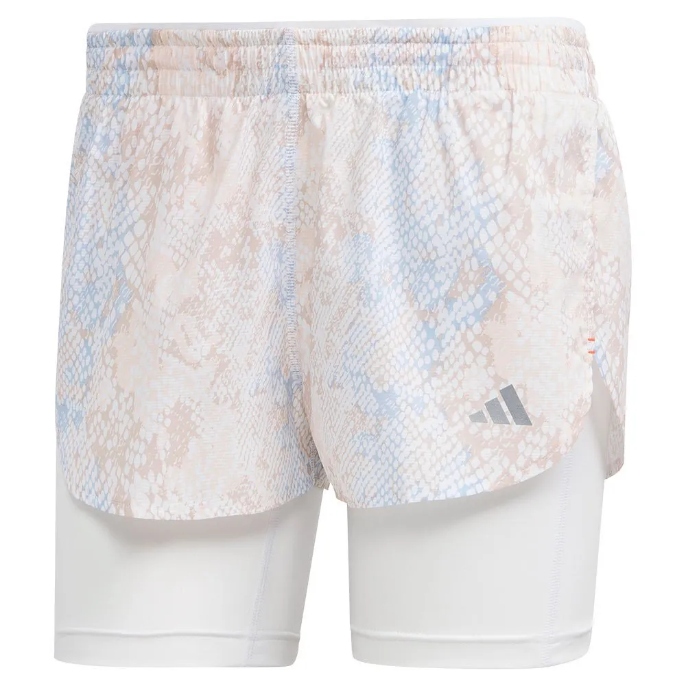 adidas Fast Aop 2-i-1 Shorts female, White / alumina