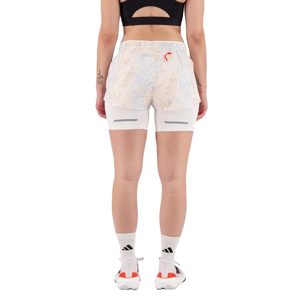 adidas Fast Aop 2-i-1 Shorts female, White / alumina