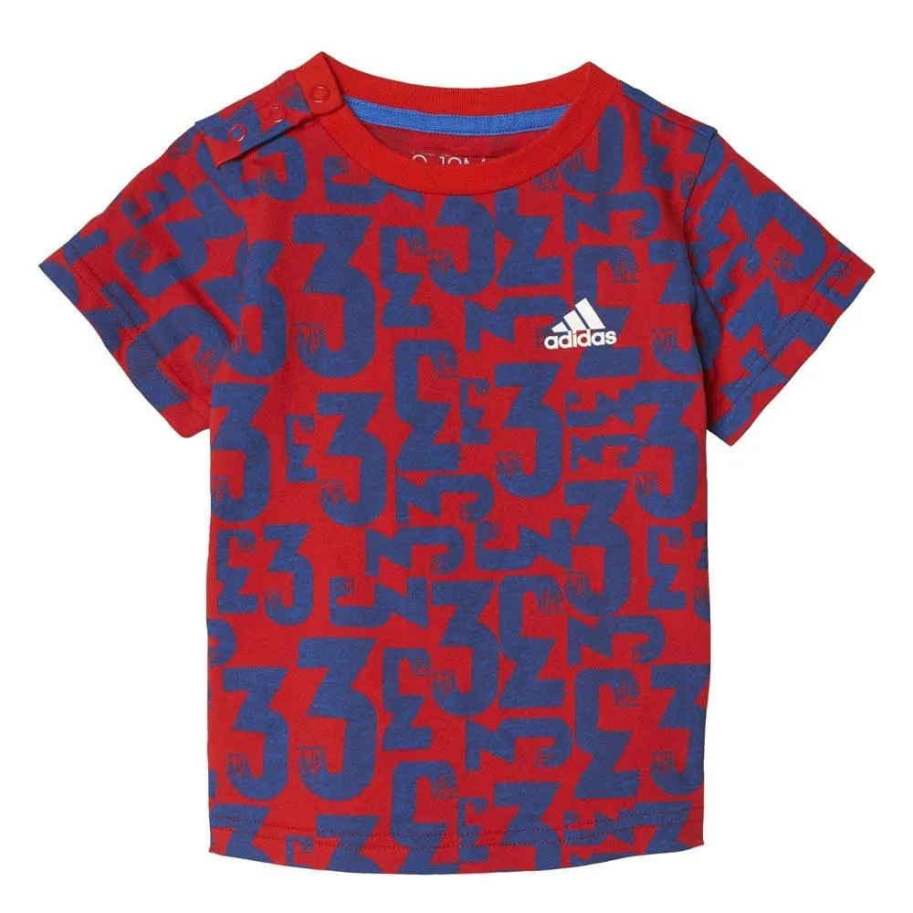 adidas I Summer Set Country T-shirt Med Korta ärmar male, Top scarlet / blue bottom blue / white