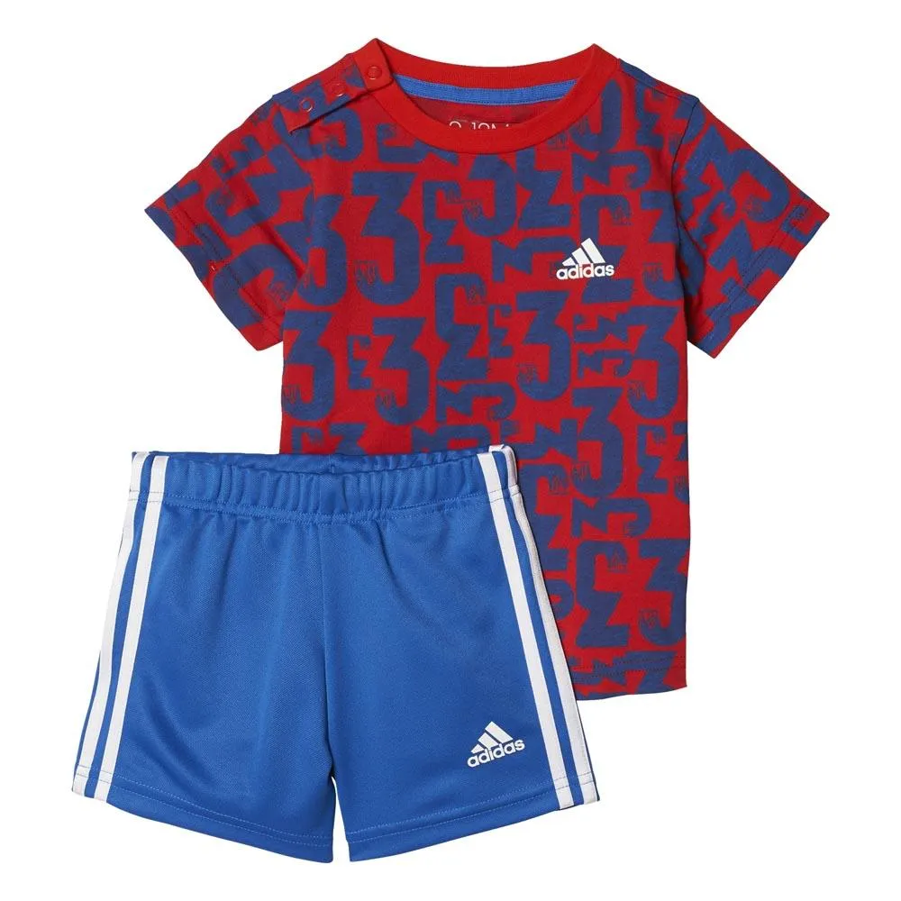 adidas I Summer Set Country T-shirt Med Korta ärmar male, Top scarlet / blue bottom blue / white