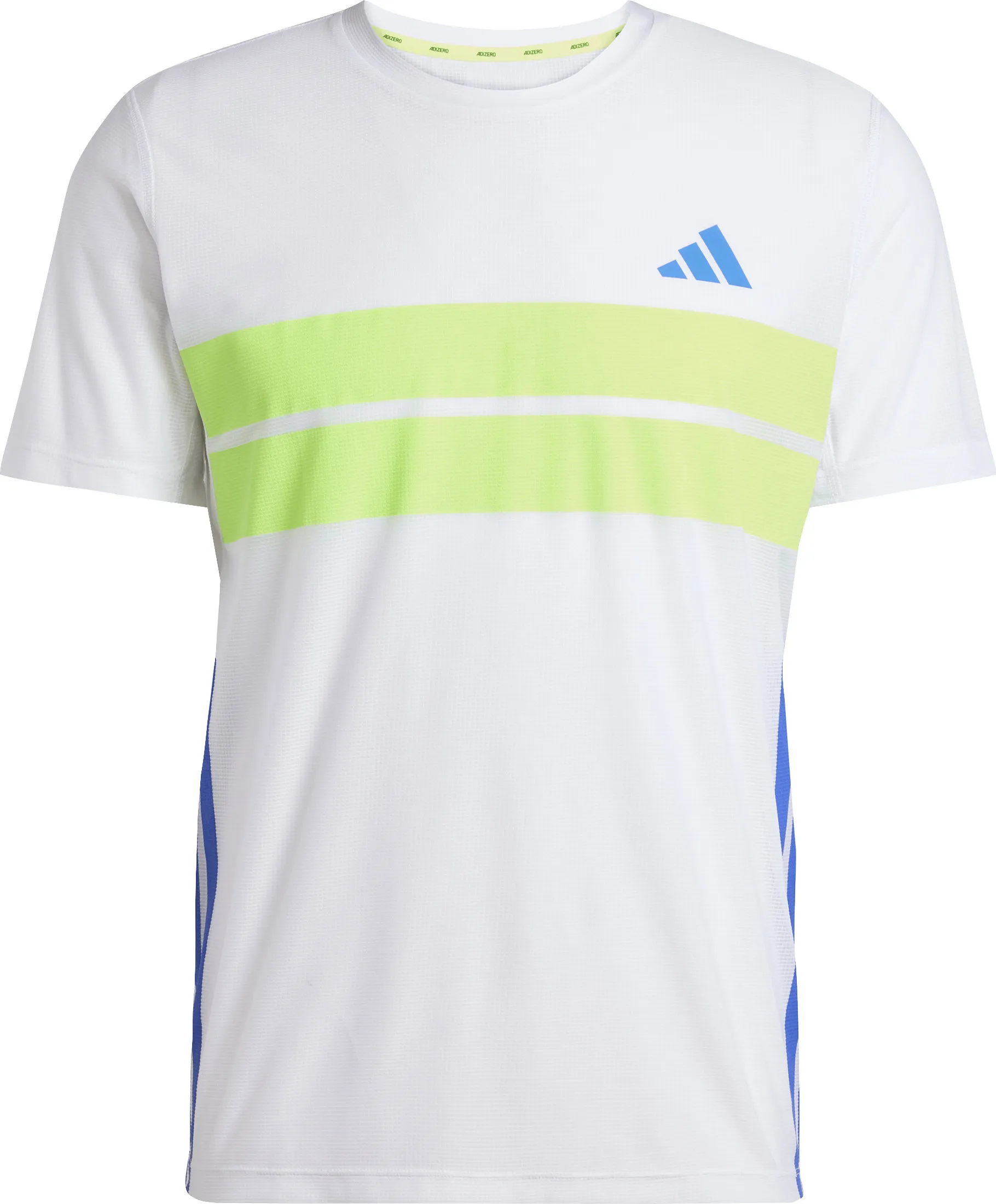 adidas Men's Adizero Retro Tee, White/Lucid Lemon adidas Men's Adizero Retro Tee, White/Lucid Lemon