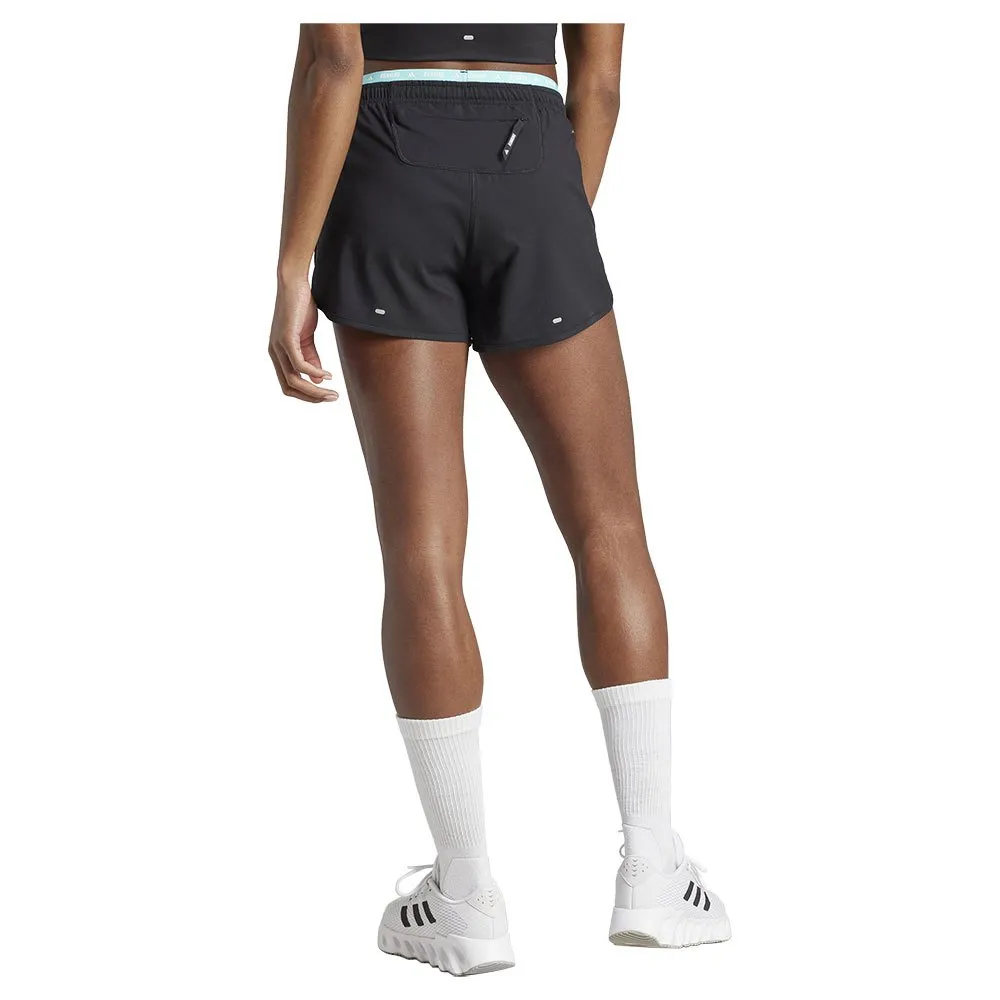 adidas Own The Run 3 Stripes 3´´ Shorts female, Black / flash aqua adidas Own The Run 3 Stripes 3´´ Shorts female, Black / flash aqua
