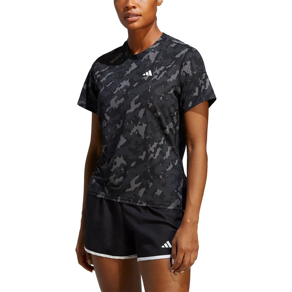 adidas Own The Run Aop T-shirt Med Korta ärmar female, Black