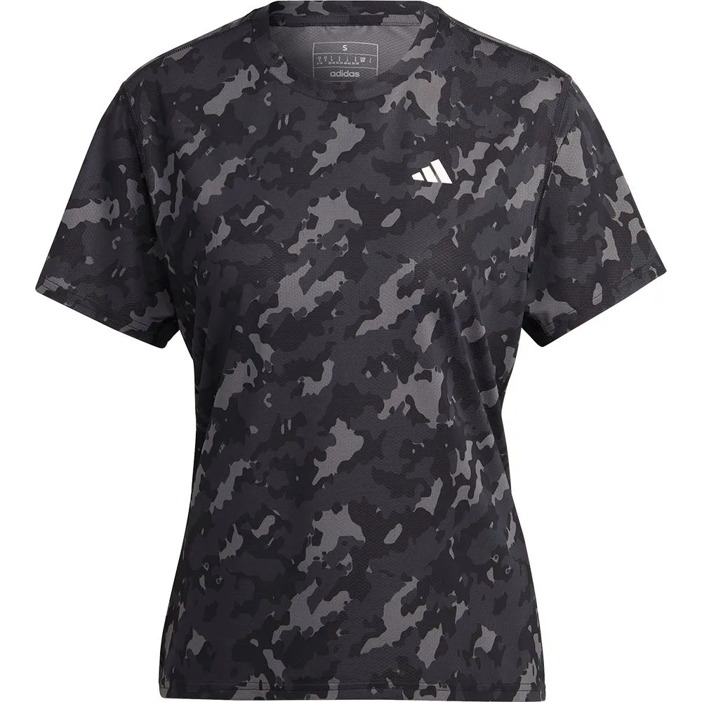 adidas Own The Run Aop T-shirt Med Korta ärmar female, Black