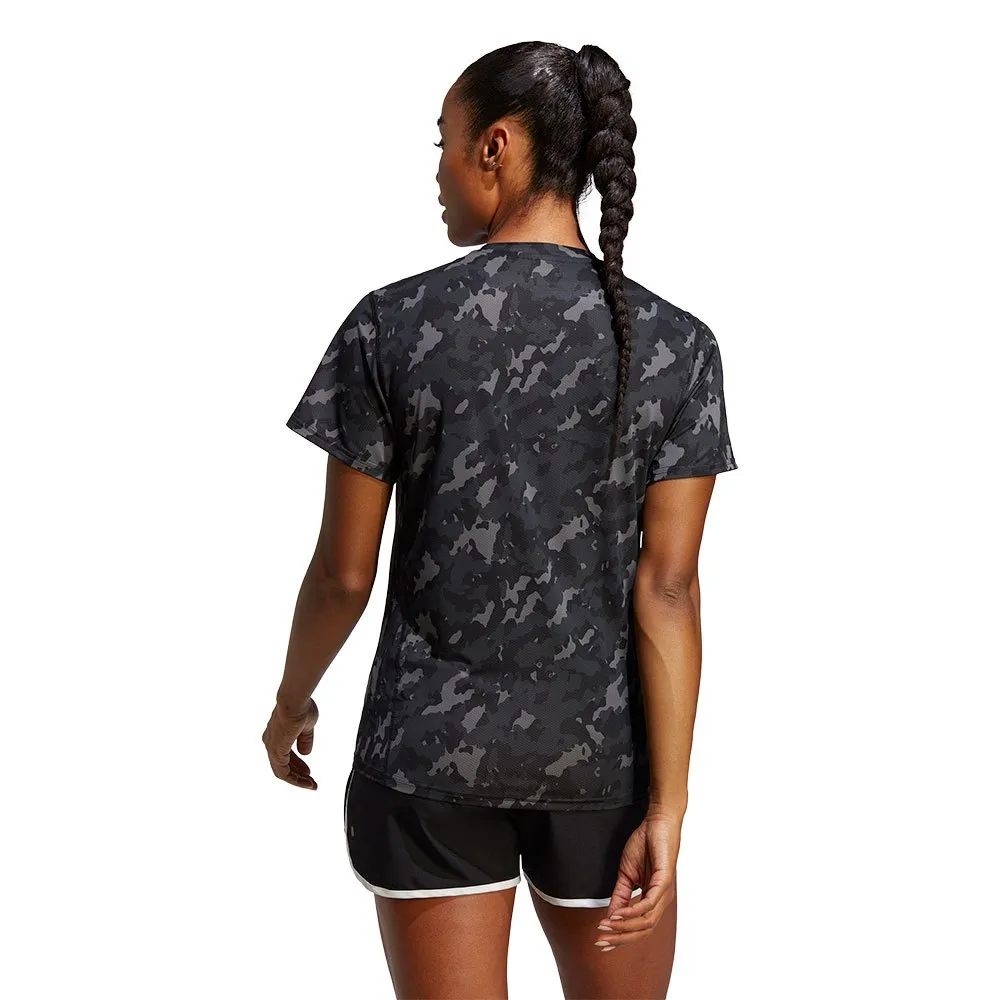 adidas Own The Run Aop T-shirt Med Korta ärmar female, Black