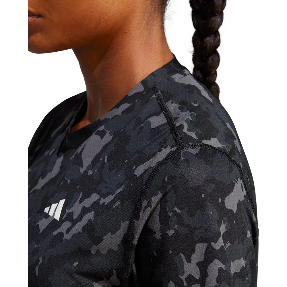 adidas Own The Run Aop T-shirt Med Korta ärmar female, Black
