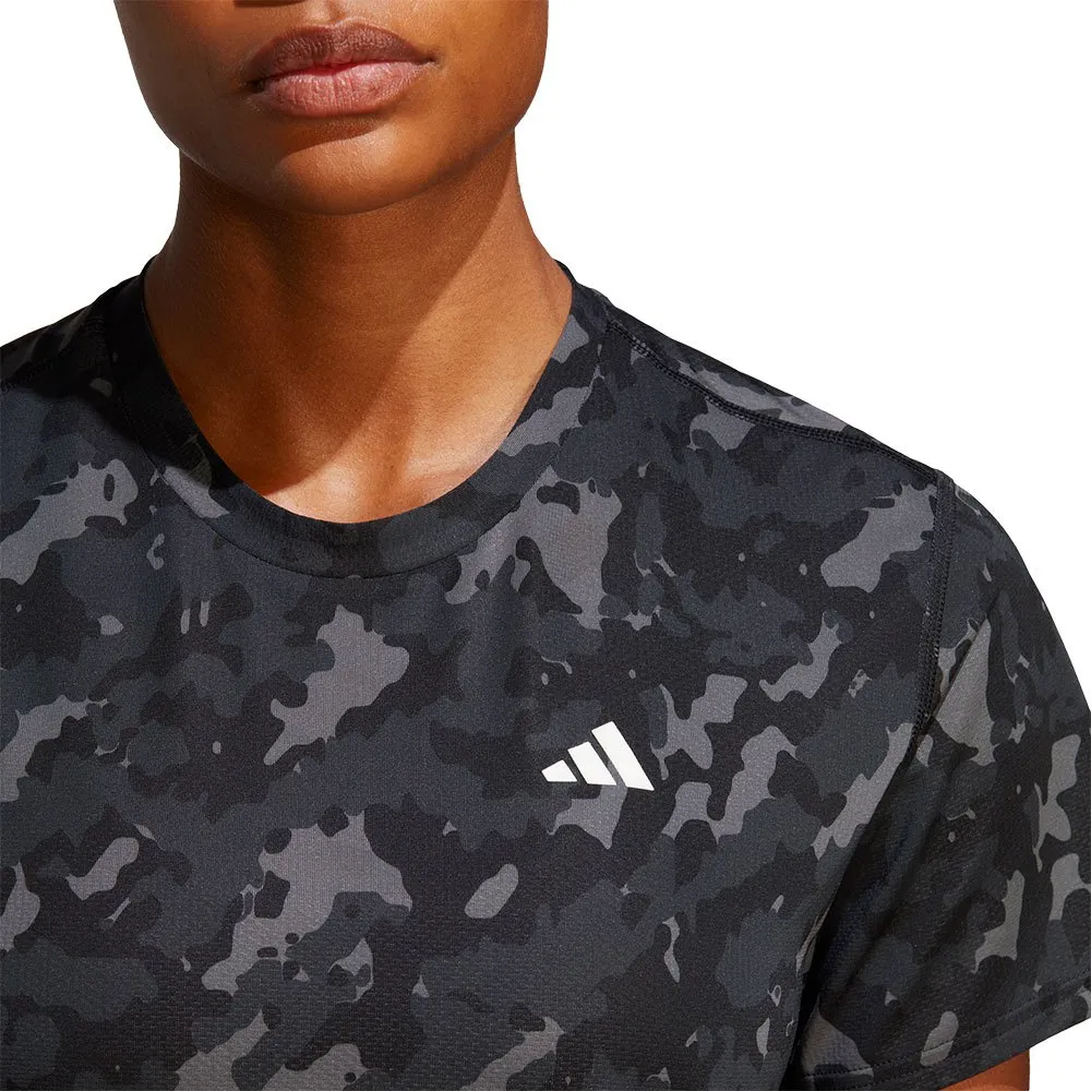 adidas Own The Run Aop T-shirt Med Korta ärmar female, Black