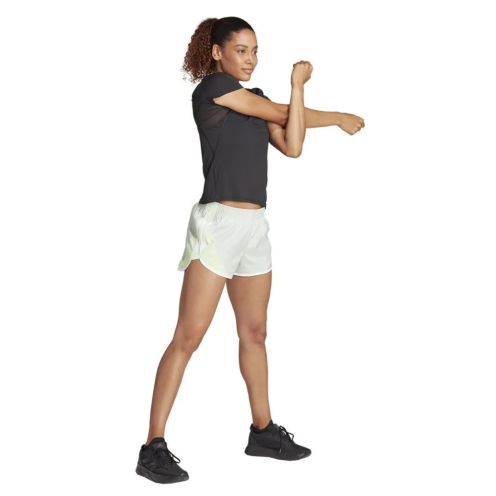 adidas Own The Run Base Cb 3´´ Shorts female, Linen green / green spark / halo silver