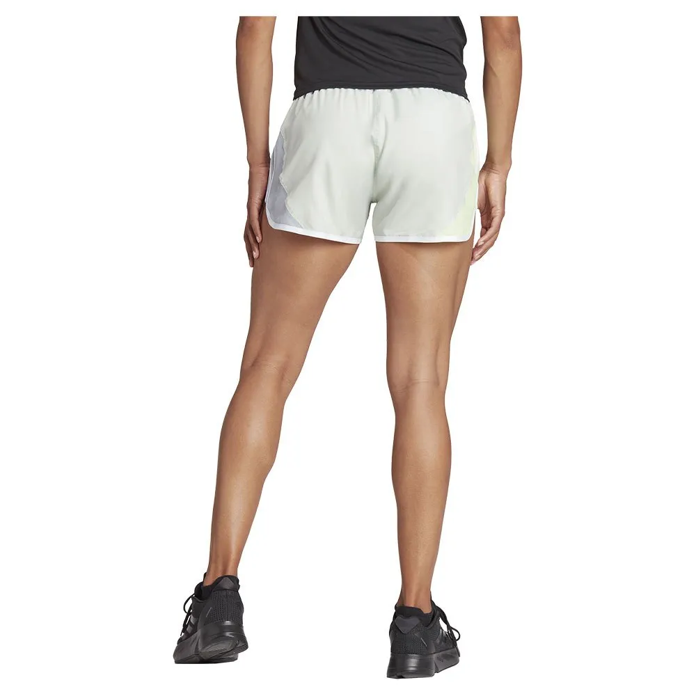 adidas Own The Run Base Cb 3´´ Shorts female, Linen green / green spark / halo silver