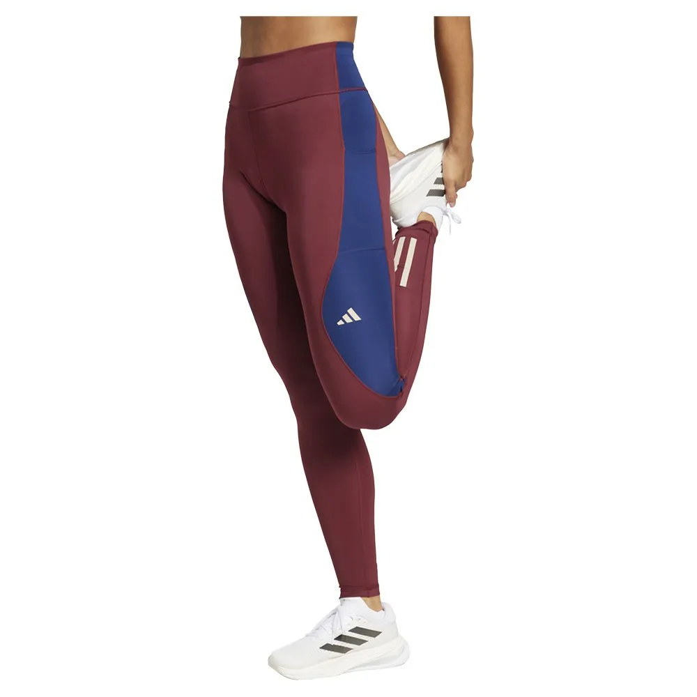 adidas Own The Run Cb Leggings female, Shadow red / dark blue adidas Own The Run Cb Leggings female, Shadow red / dark blue