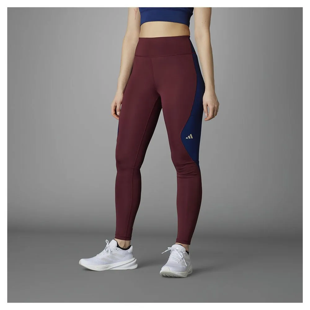 adidas Own The Run Cb Leggings female, Shadow red / dark blue adidas Own The Run Cb Leggings female, Shadow red / dark blue