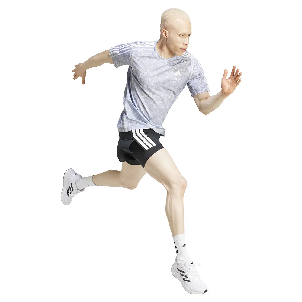 adidas Own The Run Climacool 3 Stripes T-shirt Med Korta ärmar male adidas Own The Run Climacool 3 Stripes T-shirt Med Korta ärmar male