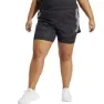 adidas Own The Run Excite 3 Stripes 2-i-1 Shorts female, Black / black