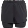 adidas Own The Run Excite 3 Stripes 2-i-1 Shorts female, Black / black