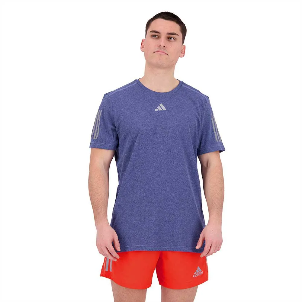 adidas Own The Run Heather T-shirt Med Korta ärmar male, Dark blue melange