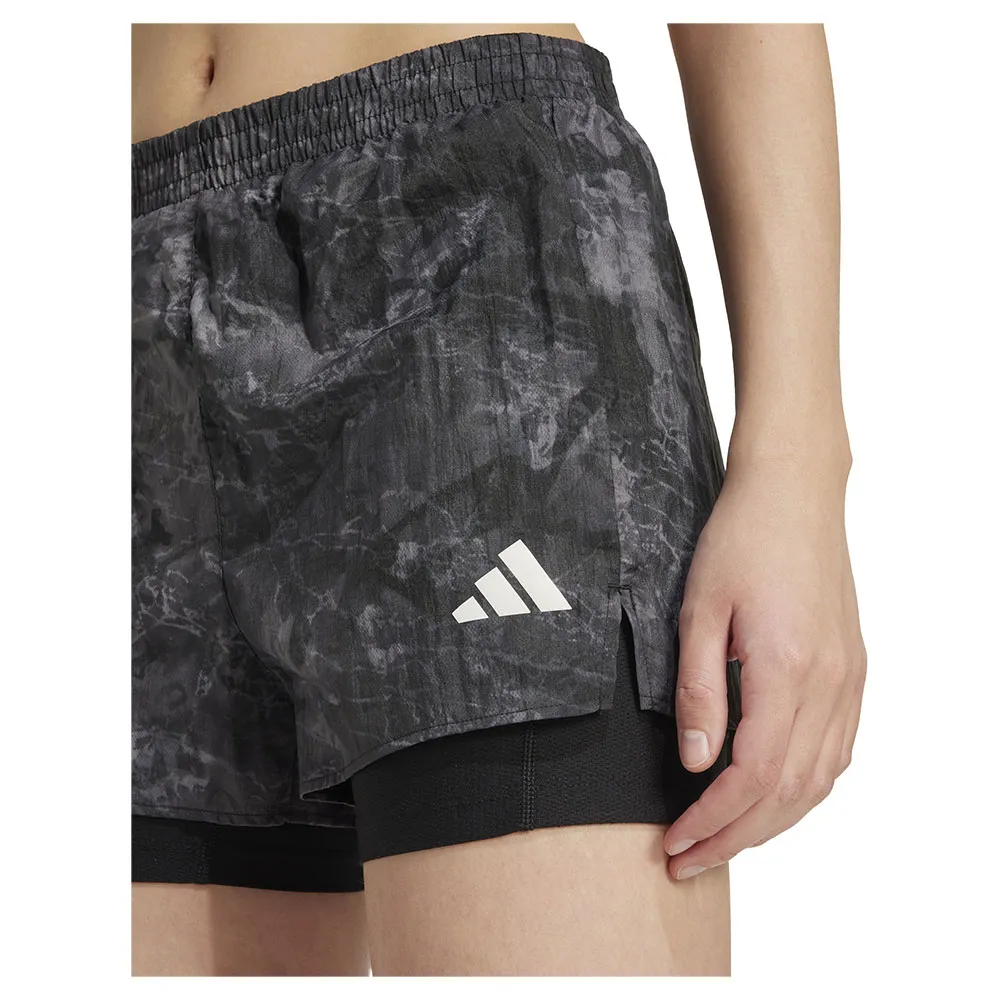 adidas Own The Run Spray Dye 2in1 Shorts male