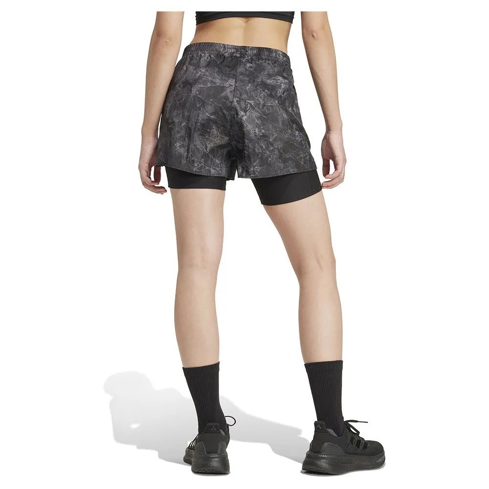 adidas Own The Run Spray Dye 2in1 Shorts male