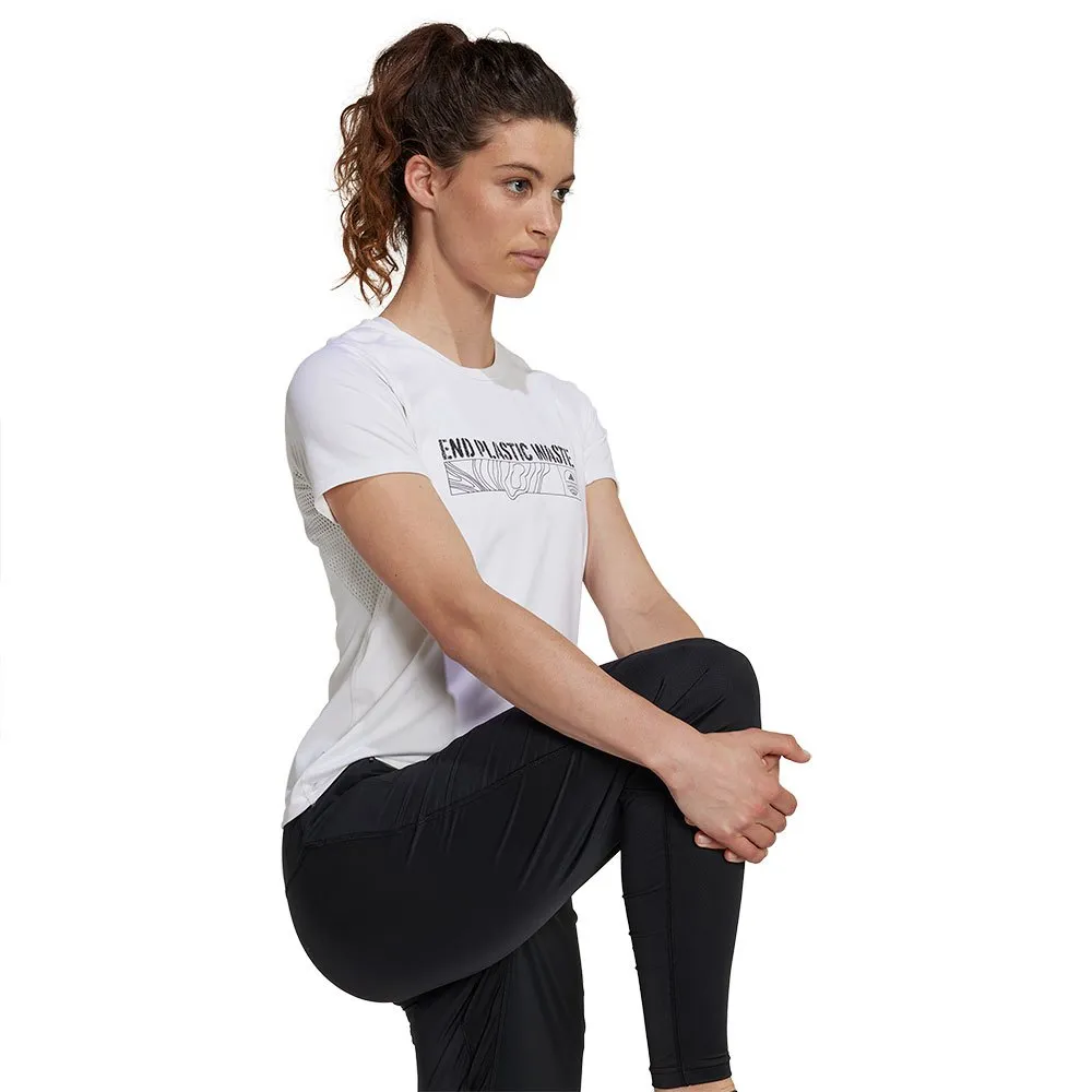 adidas Parley Run Fast T-shirt Med Korta ärmar female, White adidas Parley Run Fast T-shirt Med Korta ärmar female, White