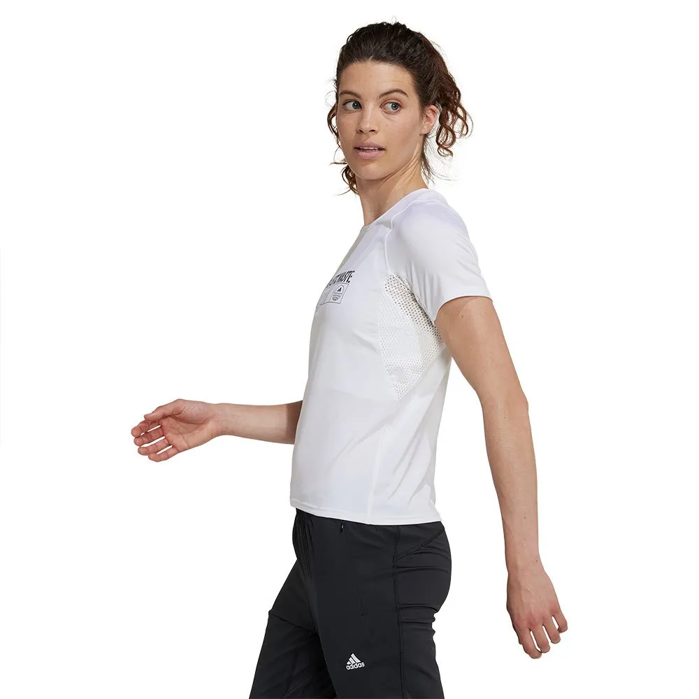 adidas Parley Run Fast T-shirt Med Korta ärmar female, White adidas Parley Run Fast T-shirt Med Korta ärmar female, White