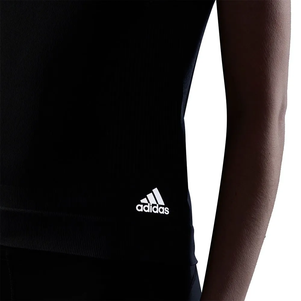 adidas Primeknit T-shirt Med Korta ärmar female, Black / dgh solid grey