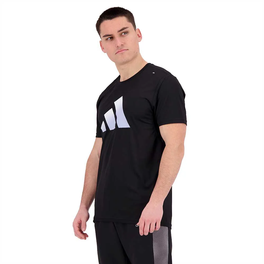 adidas Run Icons 3 Bar T-shirt Med Korta ärmar male, Black adidas Run Icons 3 Bar T-shirt Med Korta ärmar male, Black