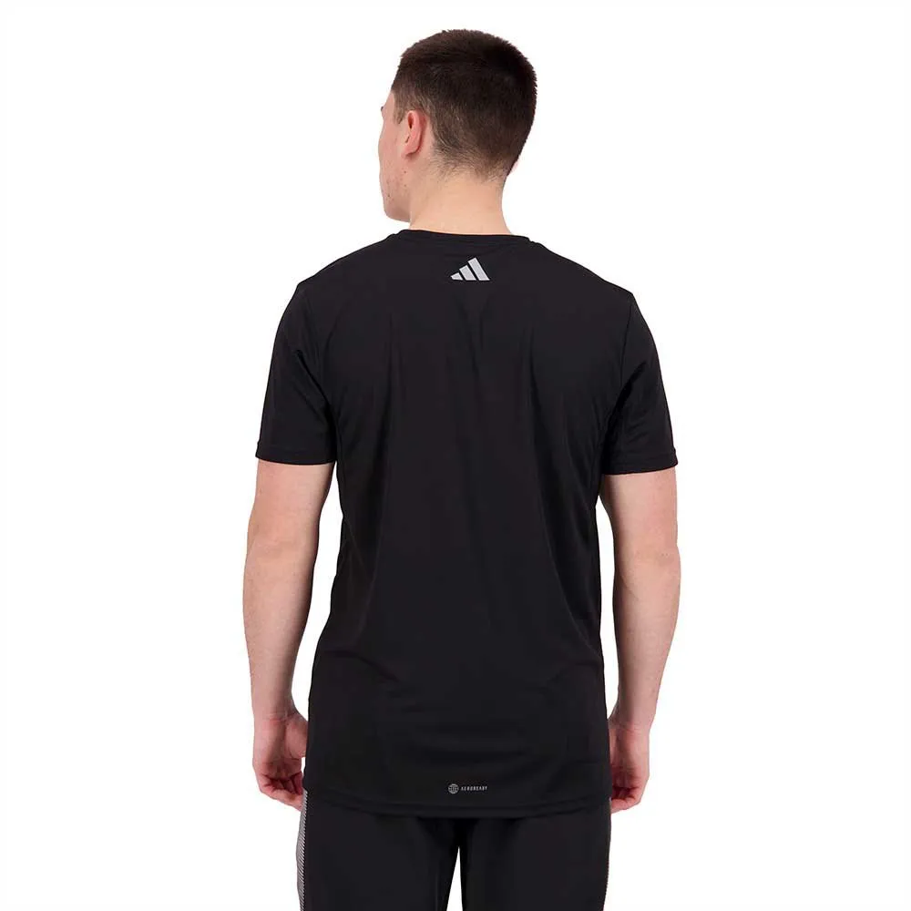 adidas Run Icons 3 Bar T-shirt Med Korta ärmar male, Black adidas Run Icons 3 Bar T-shirt Med Korta ärmar male, Black