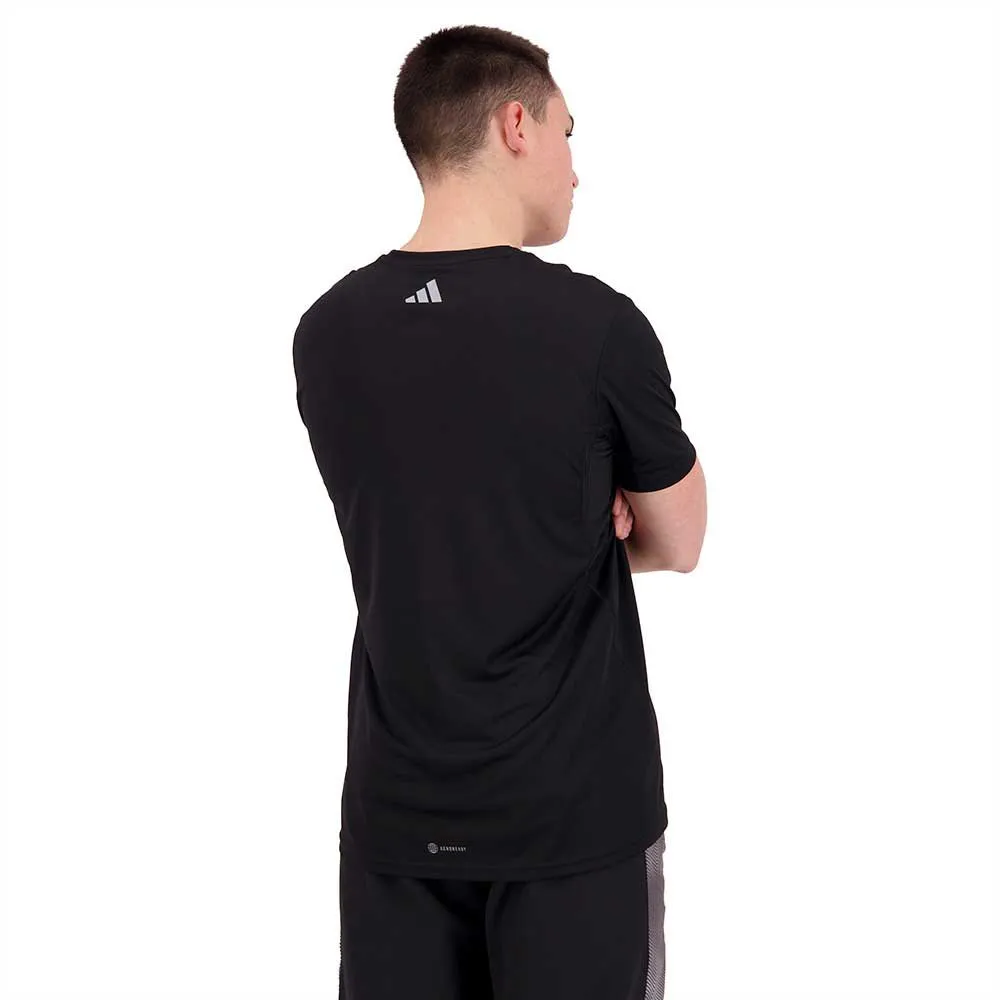adidas Run Icons 3 Bar T-shirt Med Korta ärmar male, Black adidas Run Icons 3 Bar T-shirt Med Korta ärmar male, Black