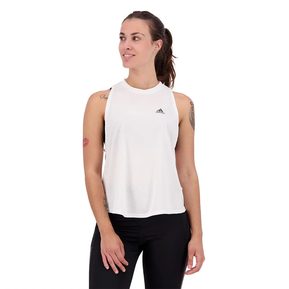 adidas Run Icons ärmlös T-shirt female, White adidas Run Icons ärmlös T-shirt female, White
