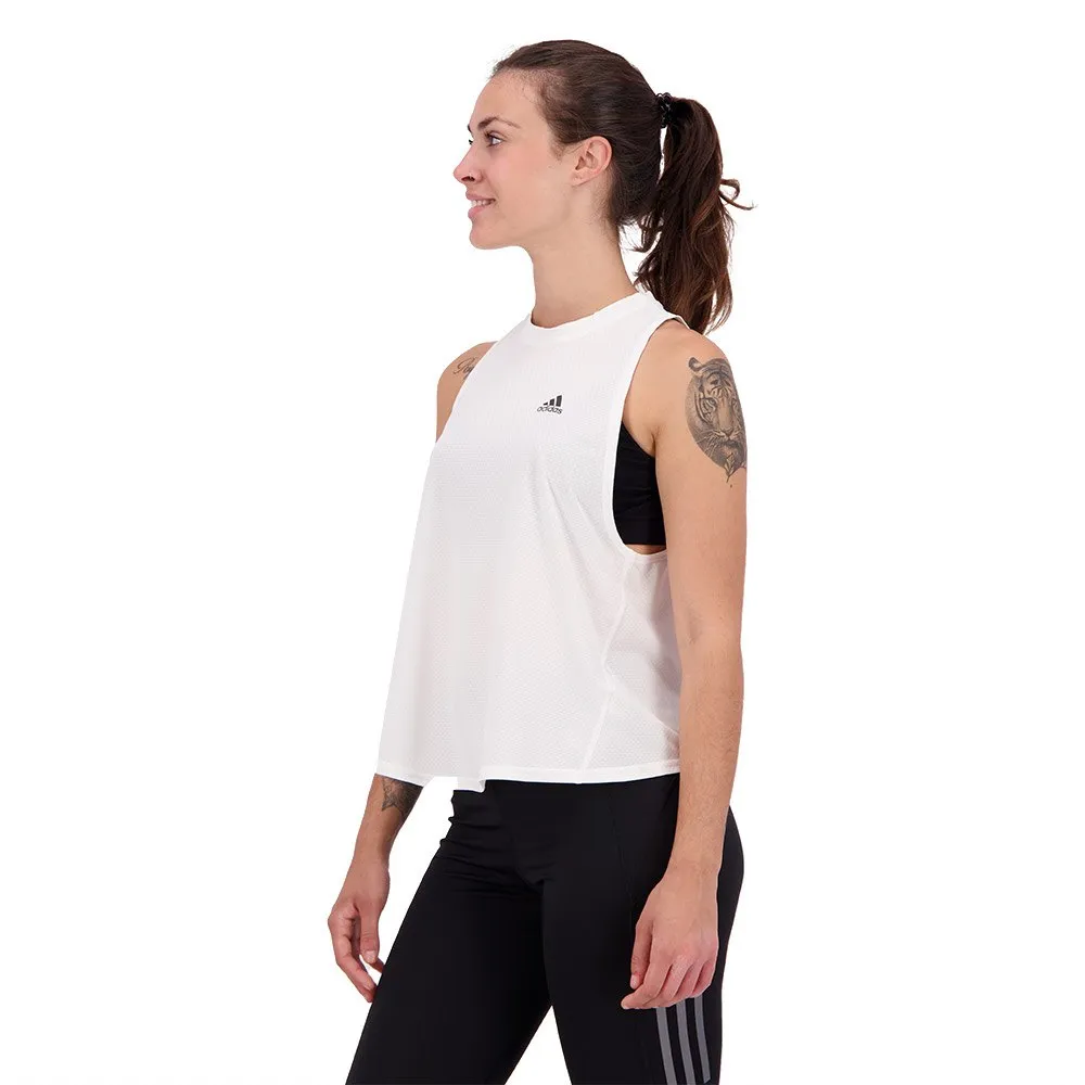 adidas Run Icons ärmlös T-shirt female, White adidas Run Icons ärmlös T-shirt female, White