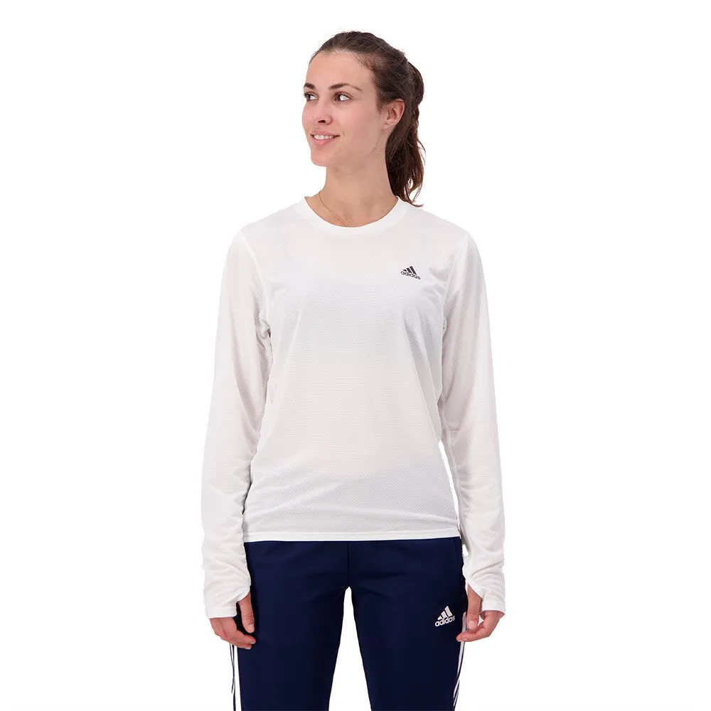 adidas Run Icons T-shirt Med Lång ärm female, White adidas Run Icons T-shirt Med Lång ärm female, White