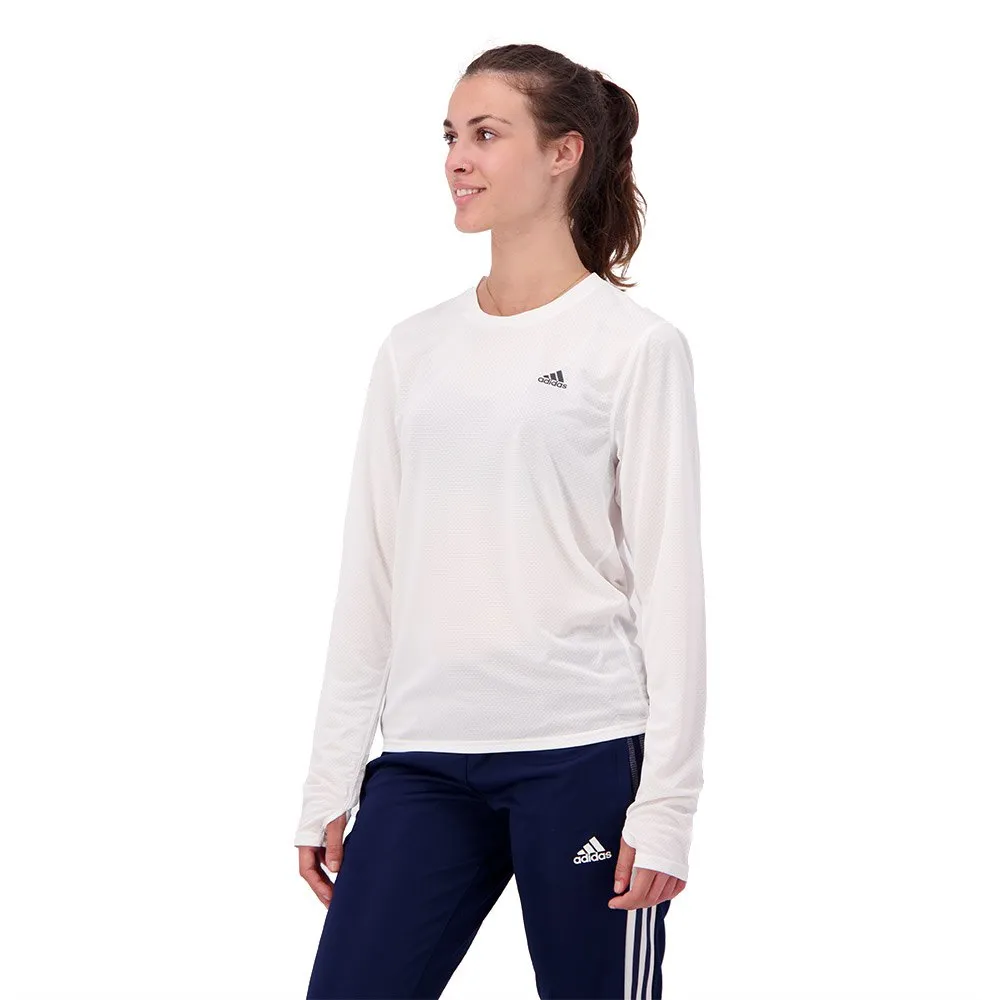 adidas Run Icons T-shirt Med Lång ärm female, White adidas Run Icons T-shirt Med Lång ärm female, White