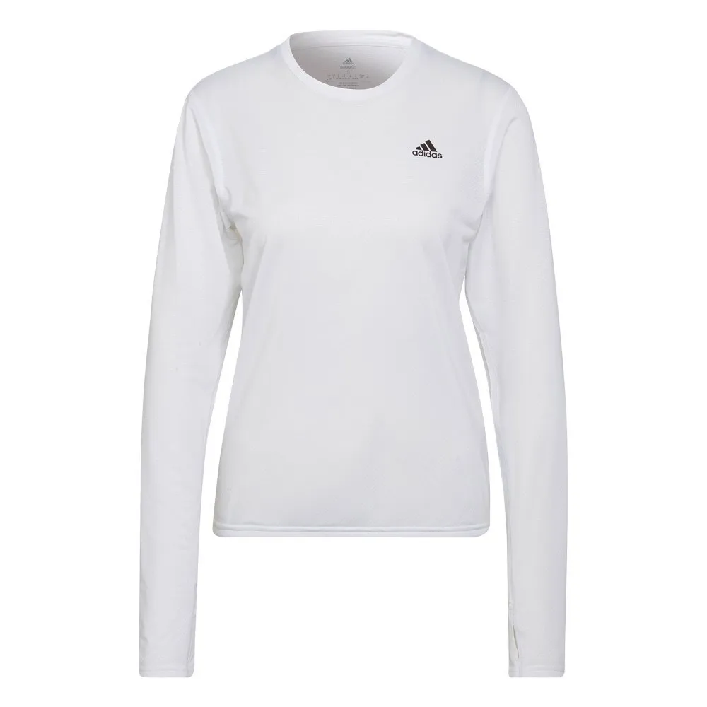 adidas Run Icons T-shirt Med Lång ärm female, White adidas Run Icons T-shirt Med Lång ärm female, White