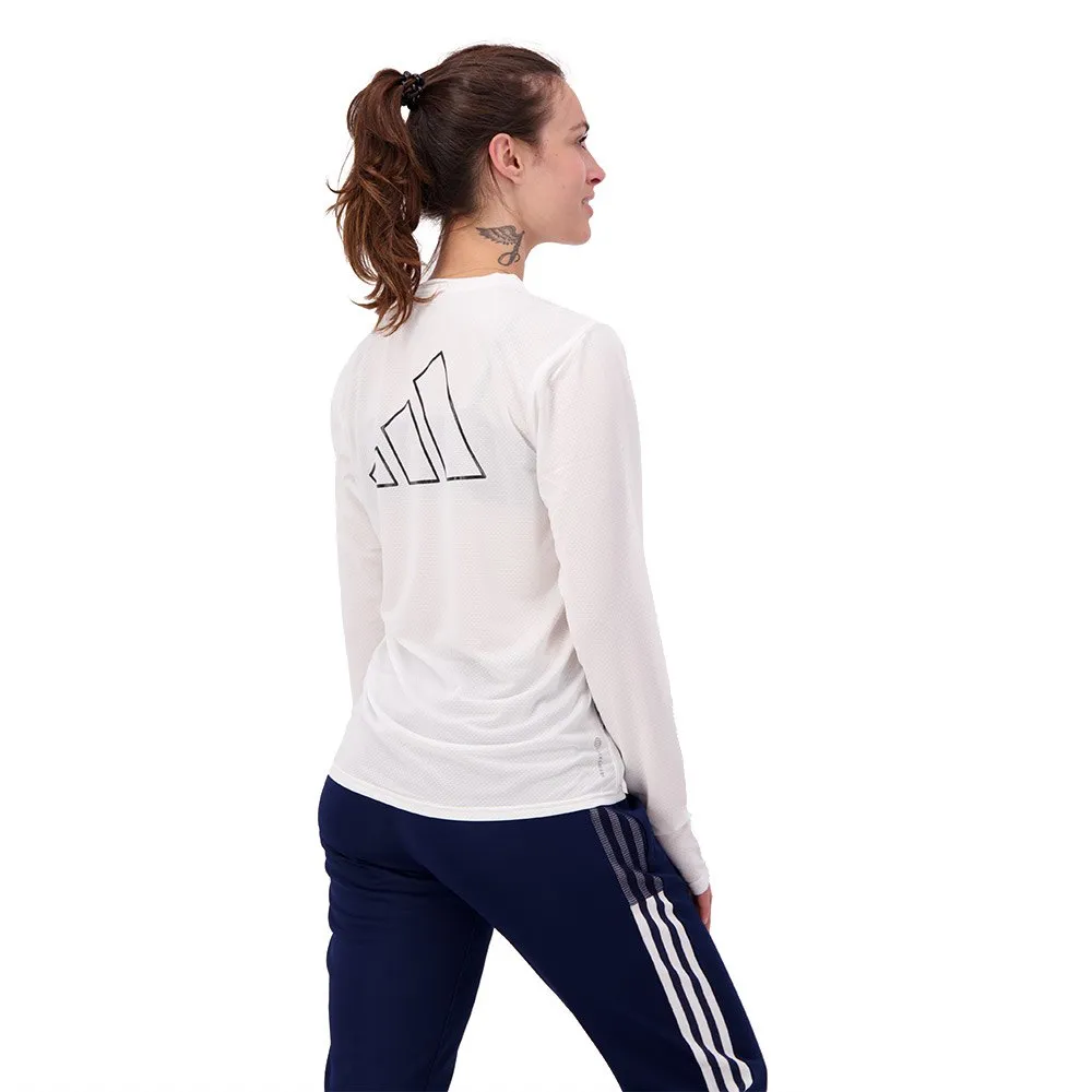 adidas Run Icons T-shirt Med Lång ärm female, White adidas Run Icons T-shirt Med Lång ärm female, White