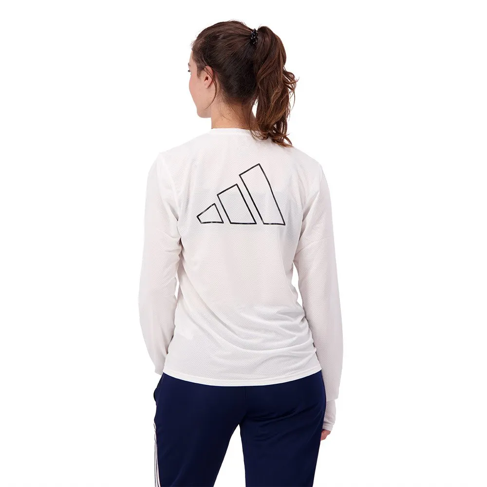 adidas Run Icons T-shirt Med Lång ärm female, White adidas Run Icons T-shirt Med Lång ärm female, White