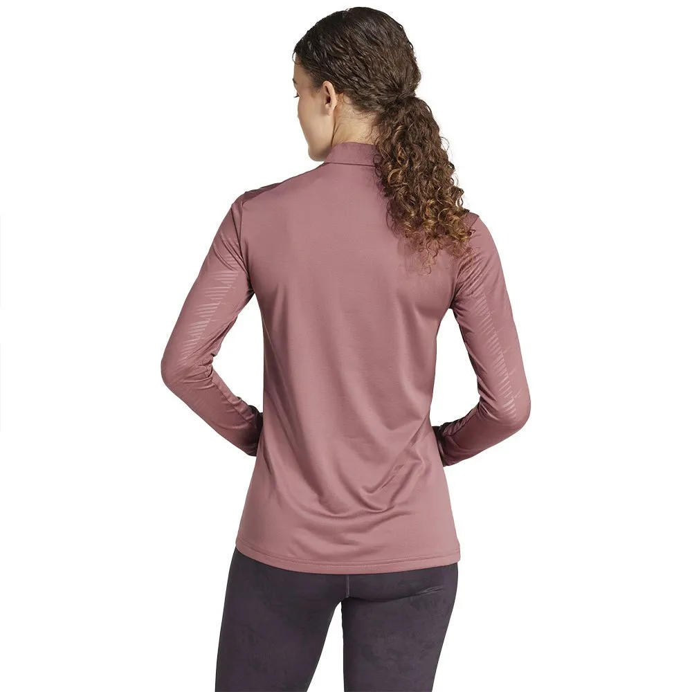adidas Terrex Multi Halv Dragkedja Långärmad T-shirt, Quiet crimson