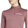 adidas Terrex Multi Halv Dragkedja Långärmad T-shirt, Quiet crimson