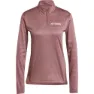 adidas Terrex Multi Halv Dragkedja Långärmad T-shirt, Quiet crimson