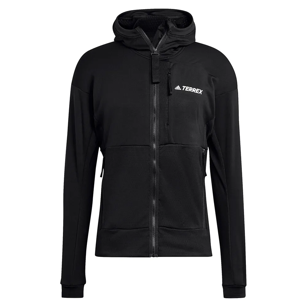 adidas Terrex Tech Flooce Hiking Fleecejacka Med Huva, Black