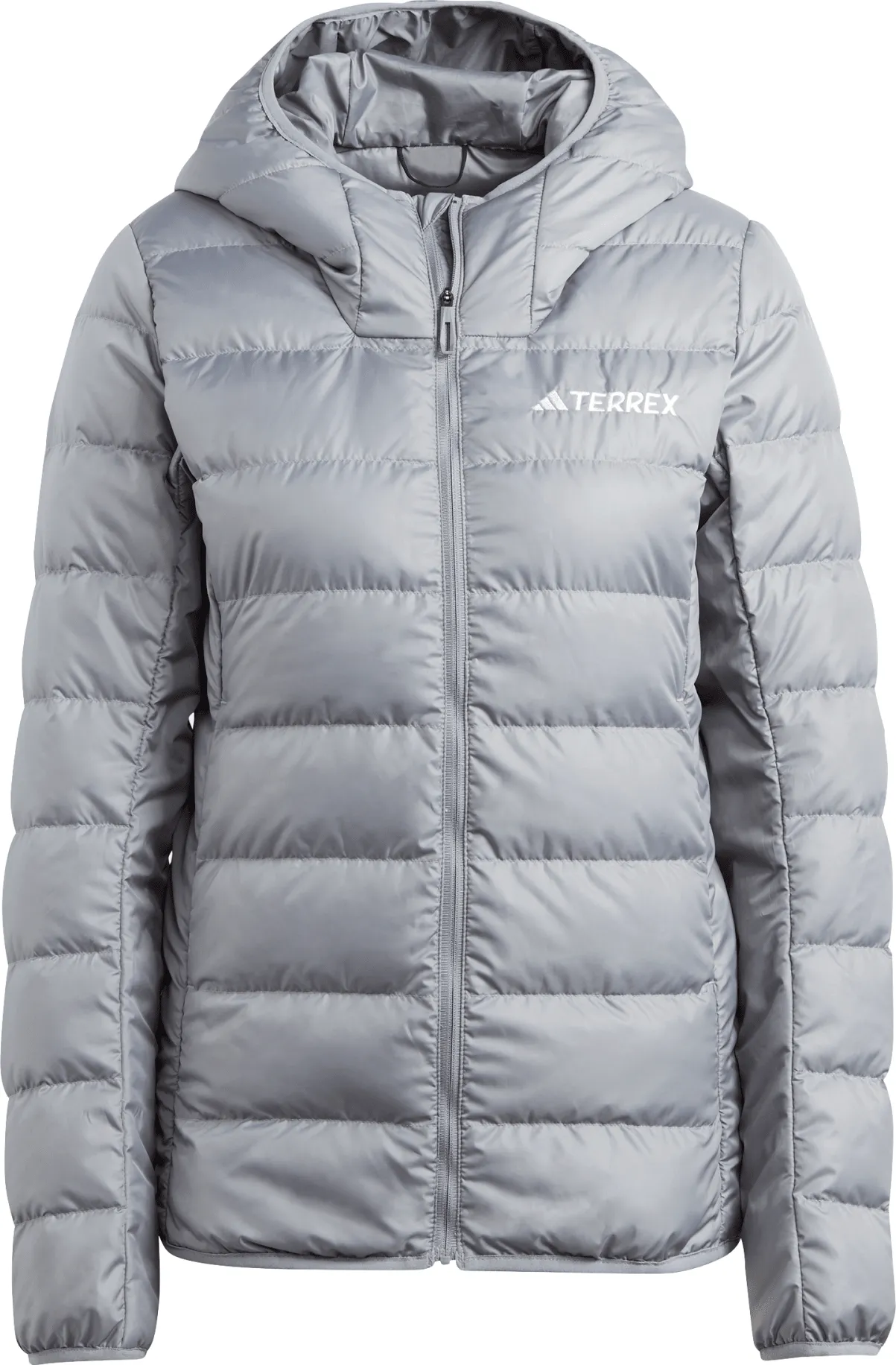 adidas Women's Terrex Multi Light Down Hooded Jacket, Grey adidas Women's Terrex Multi Light Down Hooded Jacket, Grey