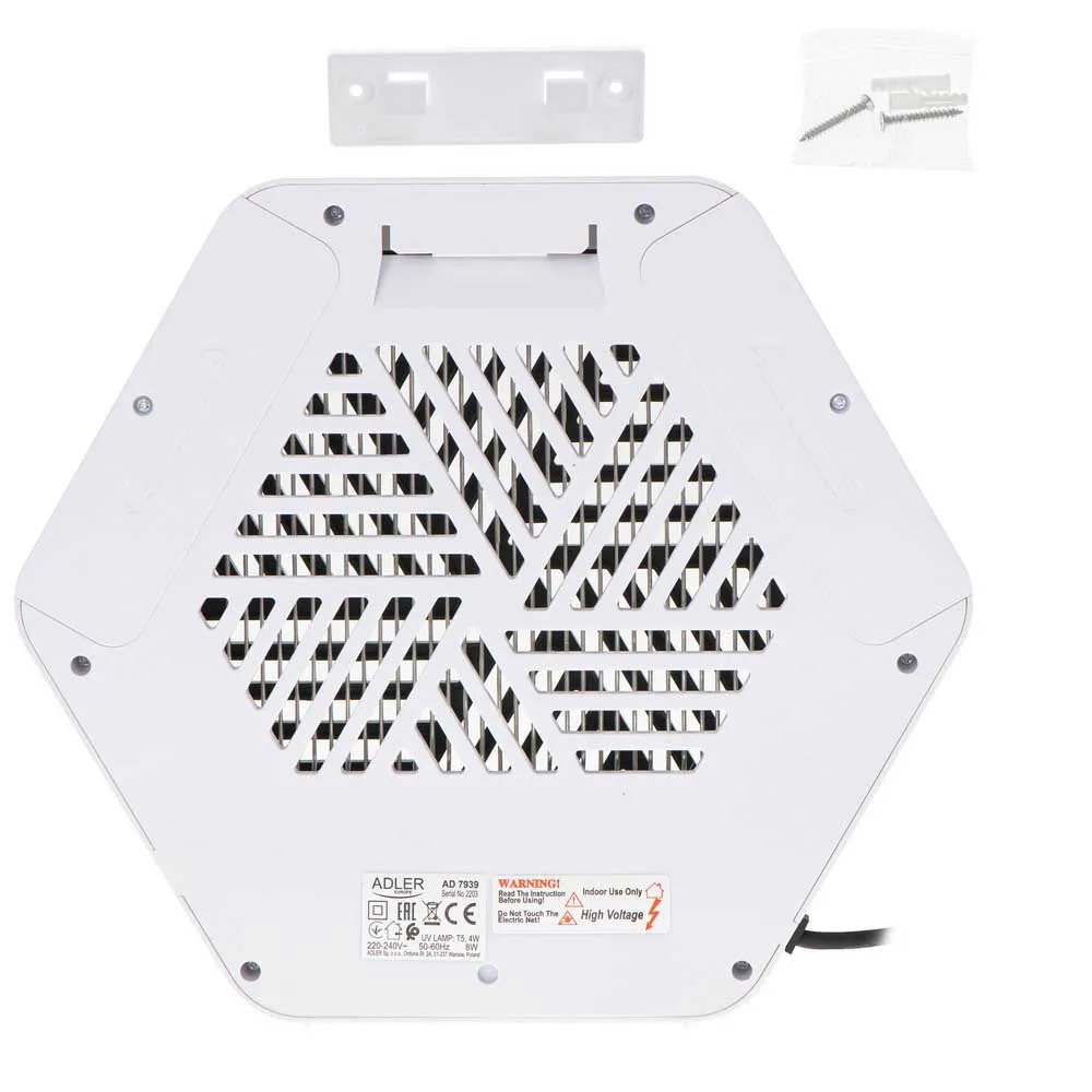 Adler Ad 7939 Uv Elektrisk Flugsmälla, White, One Size