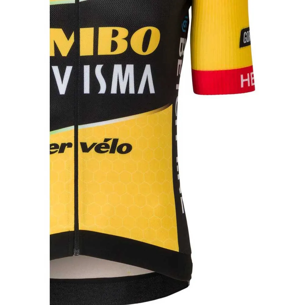 AGU Jumbo-visma Premium Replica 2023 Korta ärmar Cykeltröja, Black / yellow