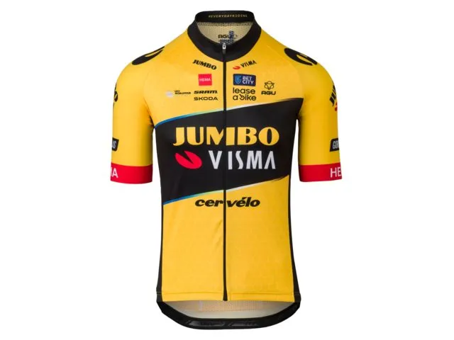 AGU Refurbished - AGU Jumbo Visma 2023 Replica Kortärmad cykeltröja herr XXXL, Gul