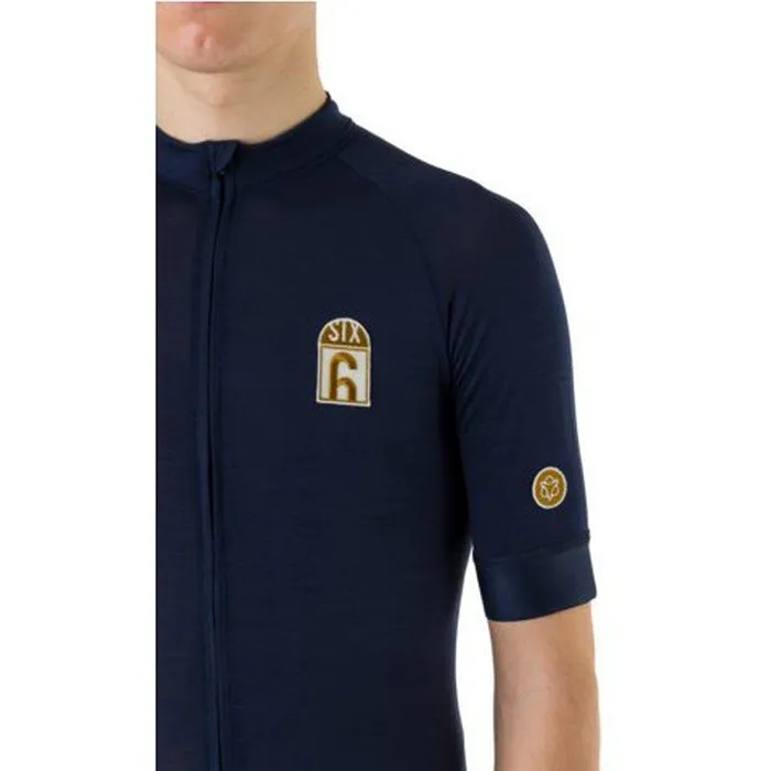 AGU Solid Merino Six6 Korta ärmar Cykeltröja, Deep blue, XL