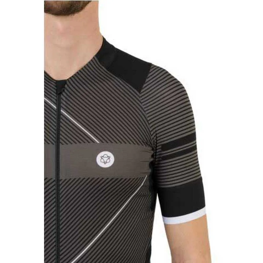 AGU Stripe Korta ärmar Cykeltröja, Black / grey, M