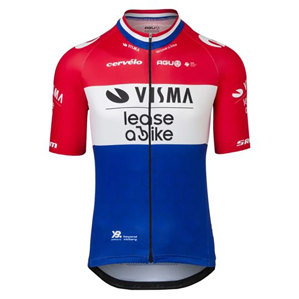 AGU Visma | Lease A Bike Replica Dutch Champion 2024 Korta ärmar Cykeltröja