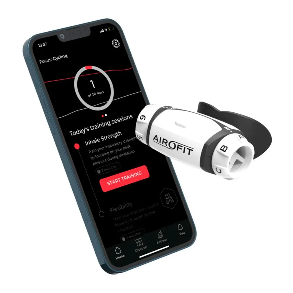 Airofit Pro 2.0 Andningsövningar, White, One Size