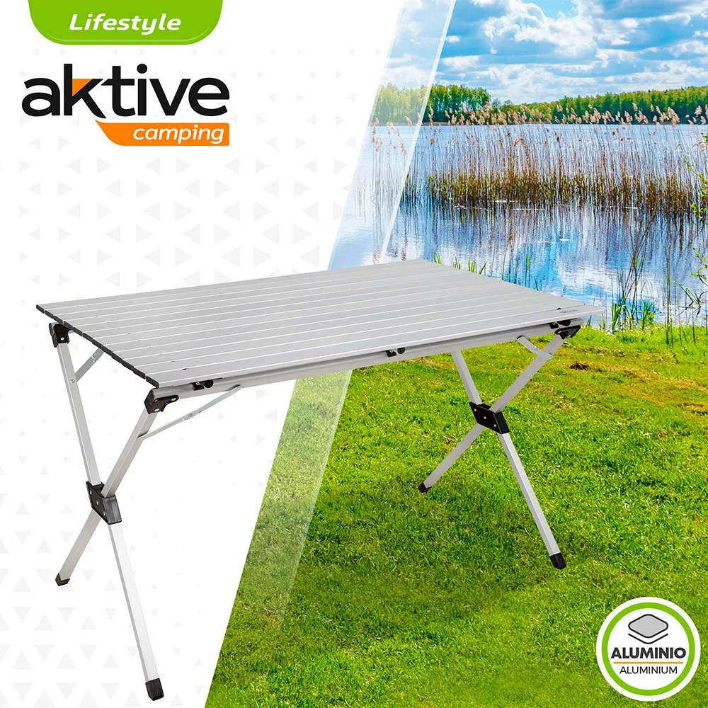 Aktive 110x70x70 Cm Aluminium Folding Bord, Aluminium, One Size
