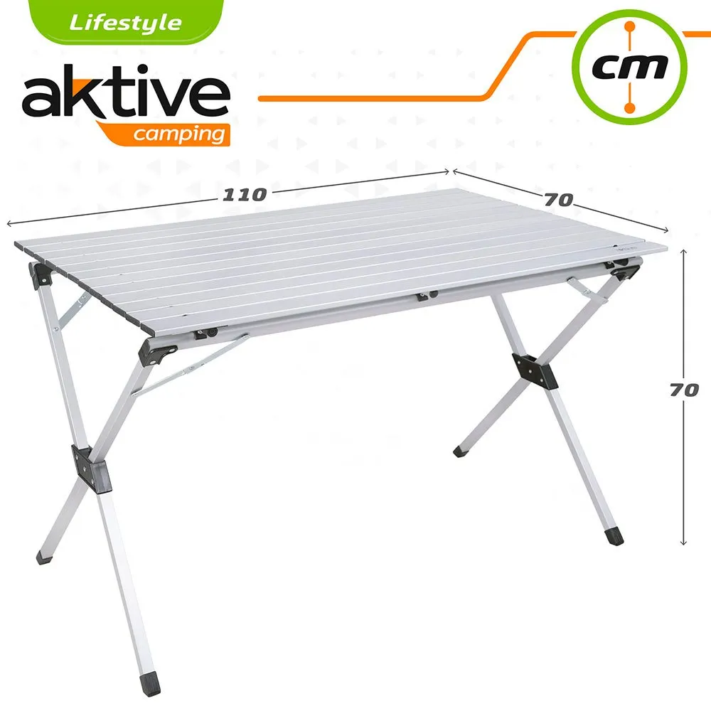 Aktive 110x70x70 Cm Aluminium Folding Bord, Aluminium, One Size